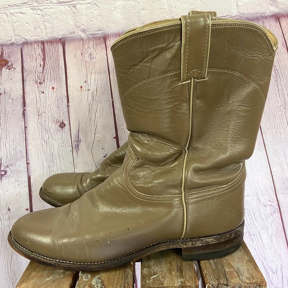 Justin Boots Men's Cowboy Tan Boots, Size: 9.5 D